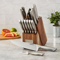 15pc Elite Series Stainless Steel Block Set with Acacia Block